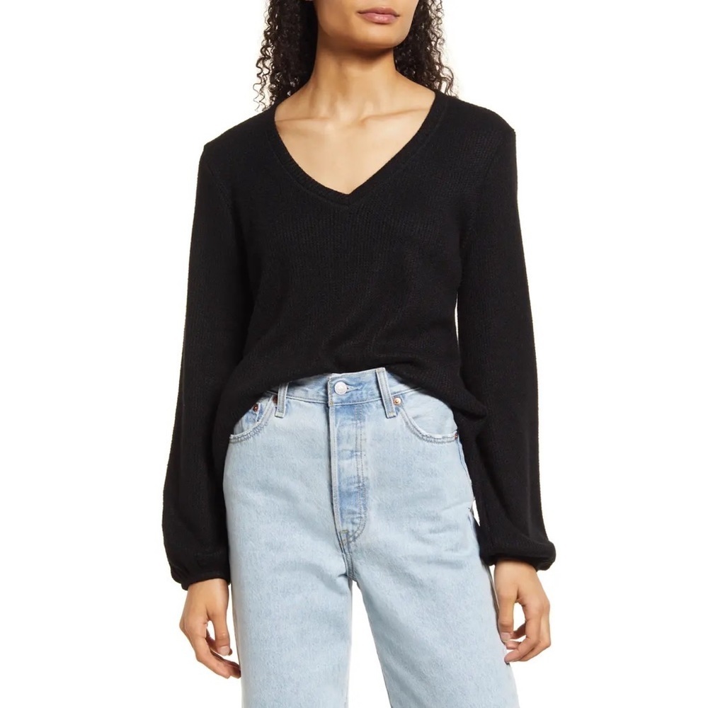 Blouson Sleeve Thermal Knit Top
GIBSONLOOK